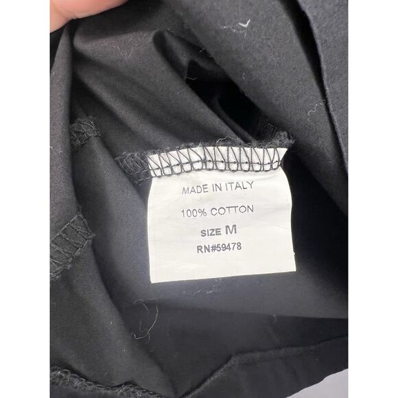 Black Ruffle Cotton Top Womens Medium Flutter Sleeves Romantic Cottagecore Fairy - Picture 14 of 15